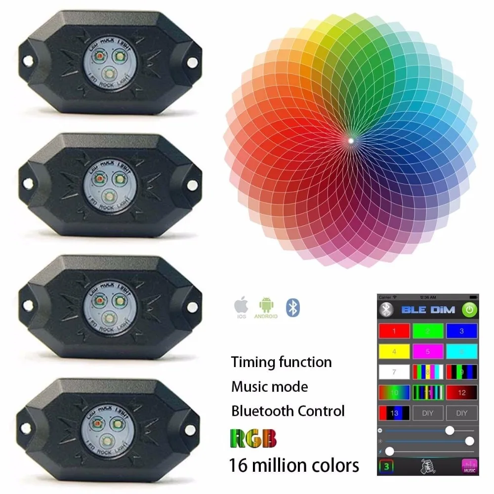 Marloo Автомобильная 32 дюймосветодиодный Светодиодная панель светильник + RGB LED Rock s