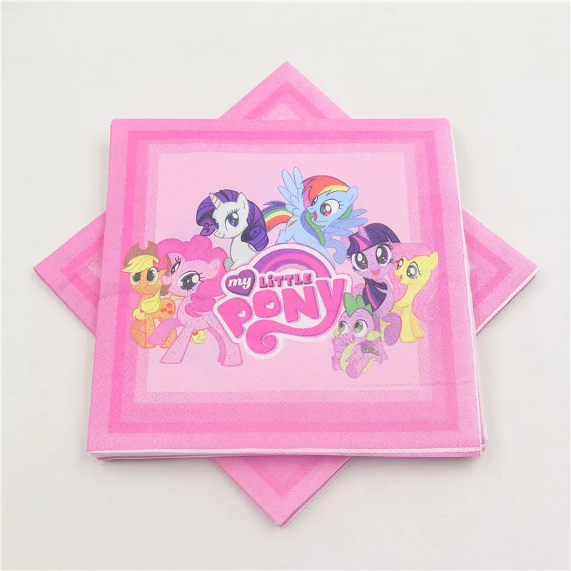 My Little Pony Ткани Мультфильм Тема Счастливые День Рождения Украшения Бумажные
