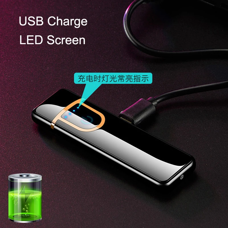 USB Зажигалка Электронная Мини зажигалки сигары Металл ветрозащитный для мужчин