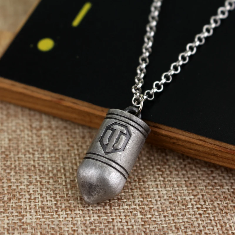 Прямая поставка ожерелье с металлической подвеской в виде пули из игры World of Tanks