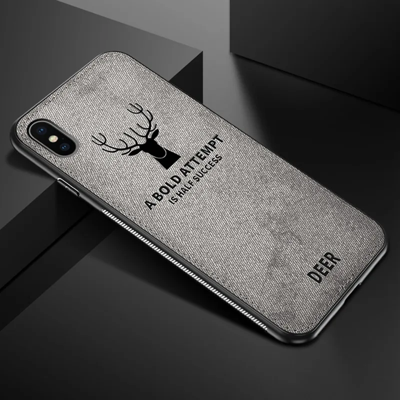 Gray Мягкий чехол из ТПУ с тисненым рисунком оленя для Iphone X Xs Max Xr 11 8 7 6 6s S6 Plus чехол для Apple I Phone 8plus 7plus чехол для iphone 11 pro max 11pro coque fundas - Цвет: Gray