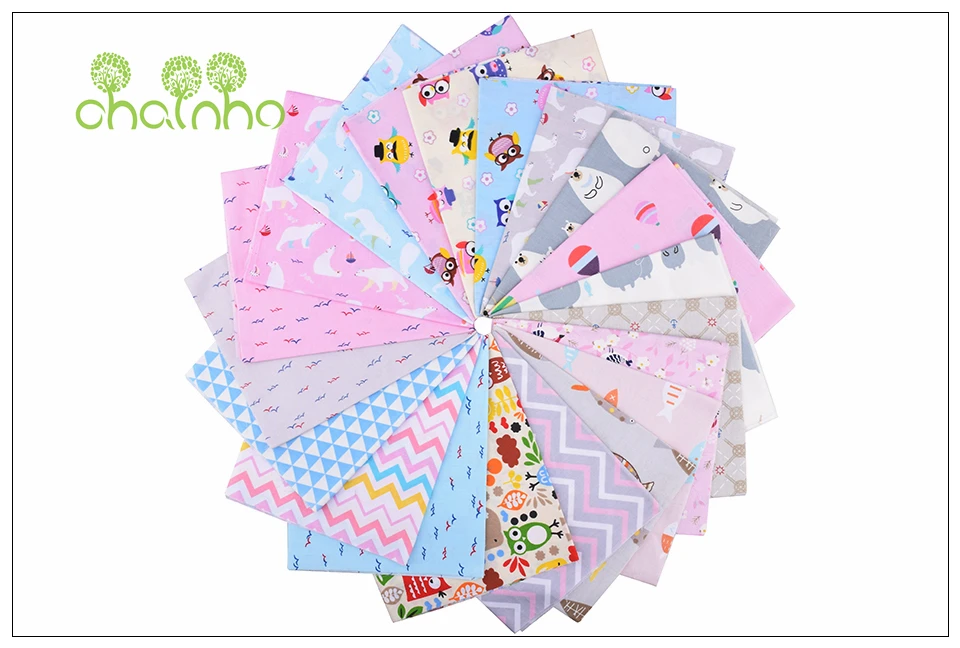 Chainho, Cleanrance 20 шт./лот, Мультфильм серии, печатных саржевая хлопковая ткань, Лоскутная Ткань, DIY швейный материал для стеганых изделий, CP012