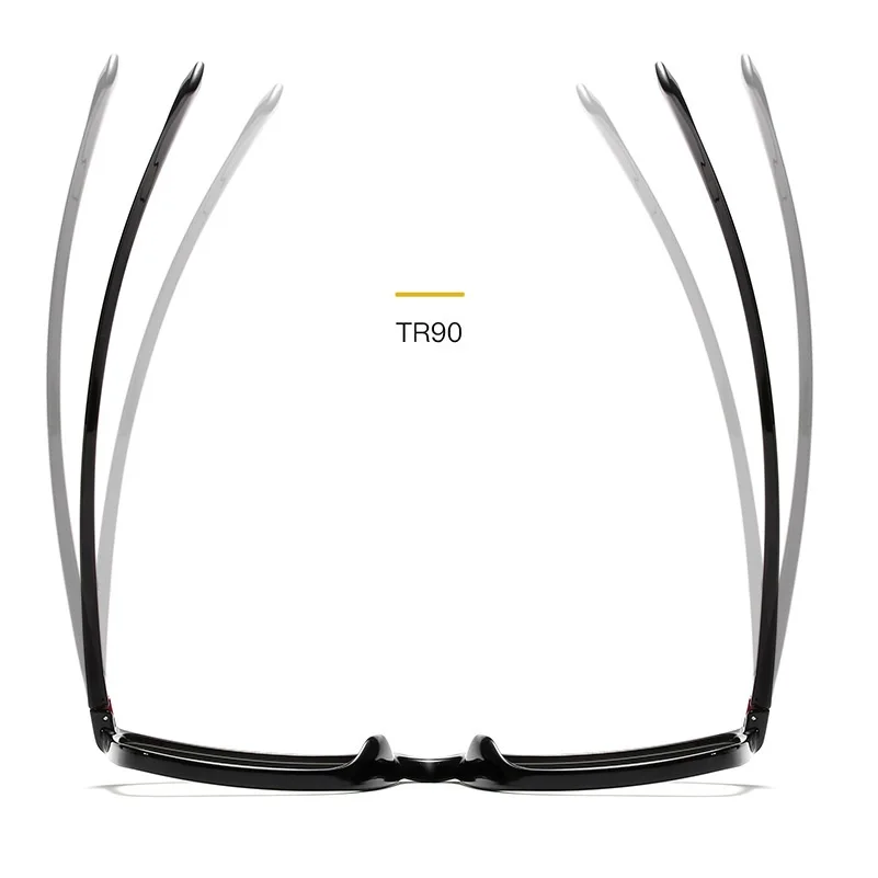 Cubojue Men's Prescription Glasses TR90 Man Optical Red Strip Black Spectacles Progressive Photochromic Multifocal Anti Blue |