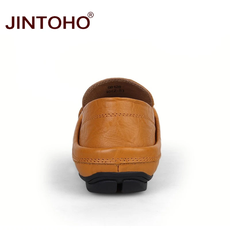 Мужские мокасины JINTOHO повседневные Мокасины из натуральной кожи без шнуровки на