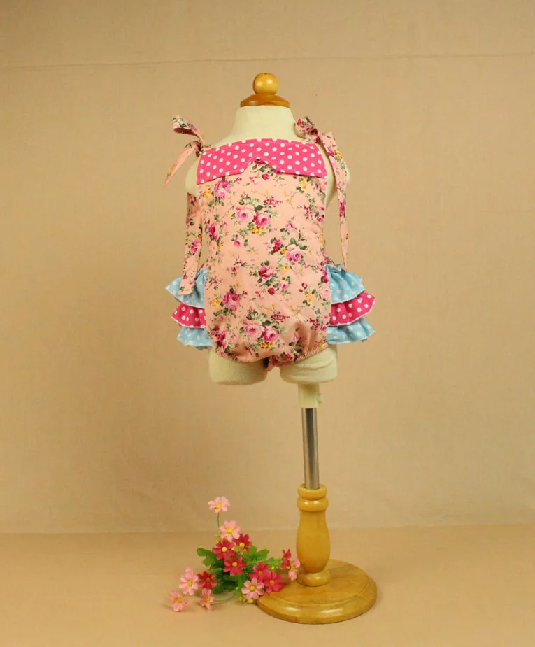 Пляжный костюм с оборками для маленьких девочек комбинезон цветочным рисунком