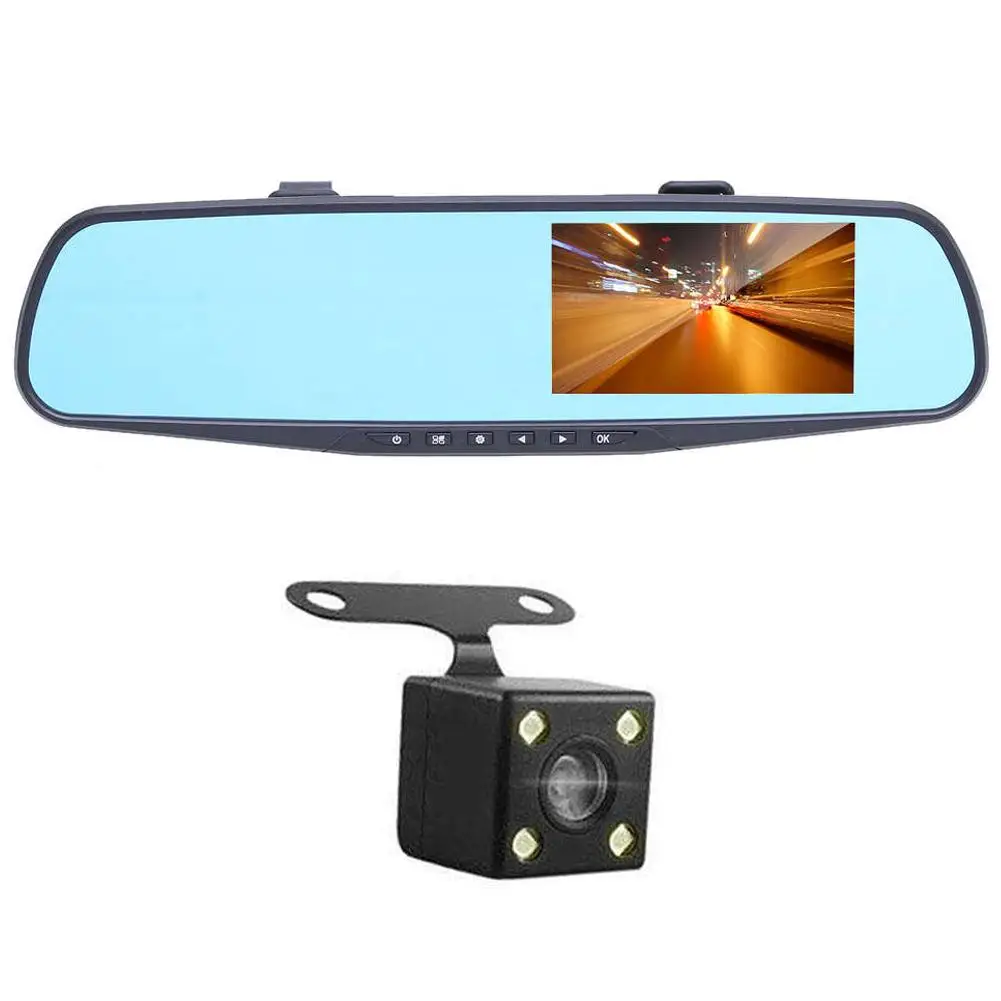 Автомобильный видеорегистратор 4 3 дюйма TFT двойной объектив HD SUV DVR 1080P