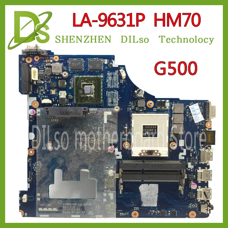 KEFU LA-9631P For Lenovo G500 Laptop Motherboard VIWGP/GR LA-9631P REV:1.0 With GPU  HM70 ( Support For Pentium cpu only )