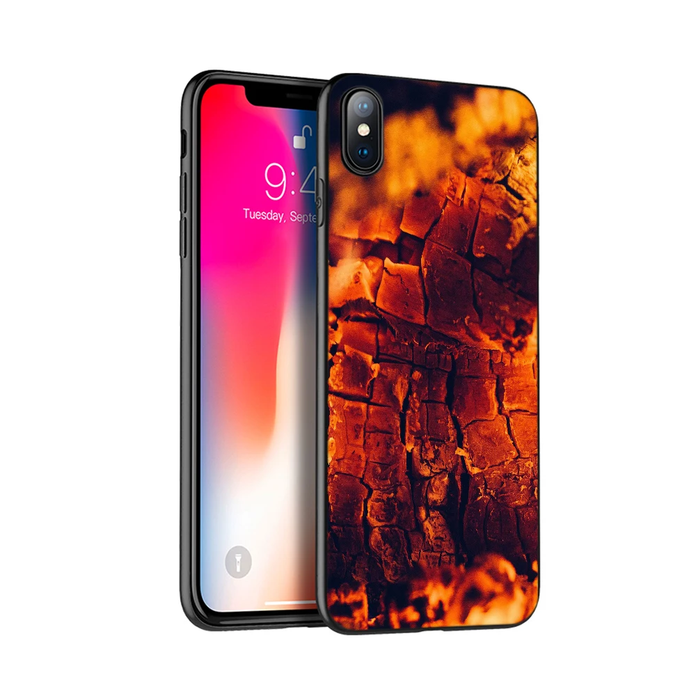 Черный чехол из ТПУ для iphone 5 5s SE 2020 6 6s 7 8 plus x 10 XR XS 11 pro MAX текстурный в деревянном
