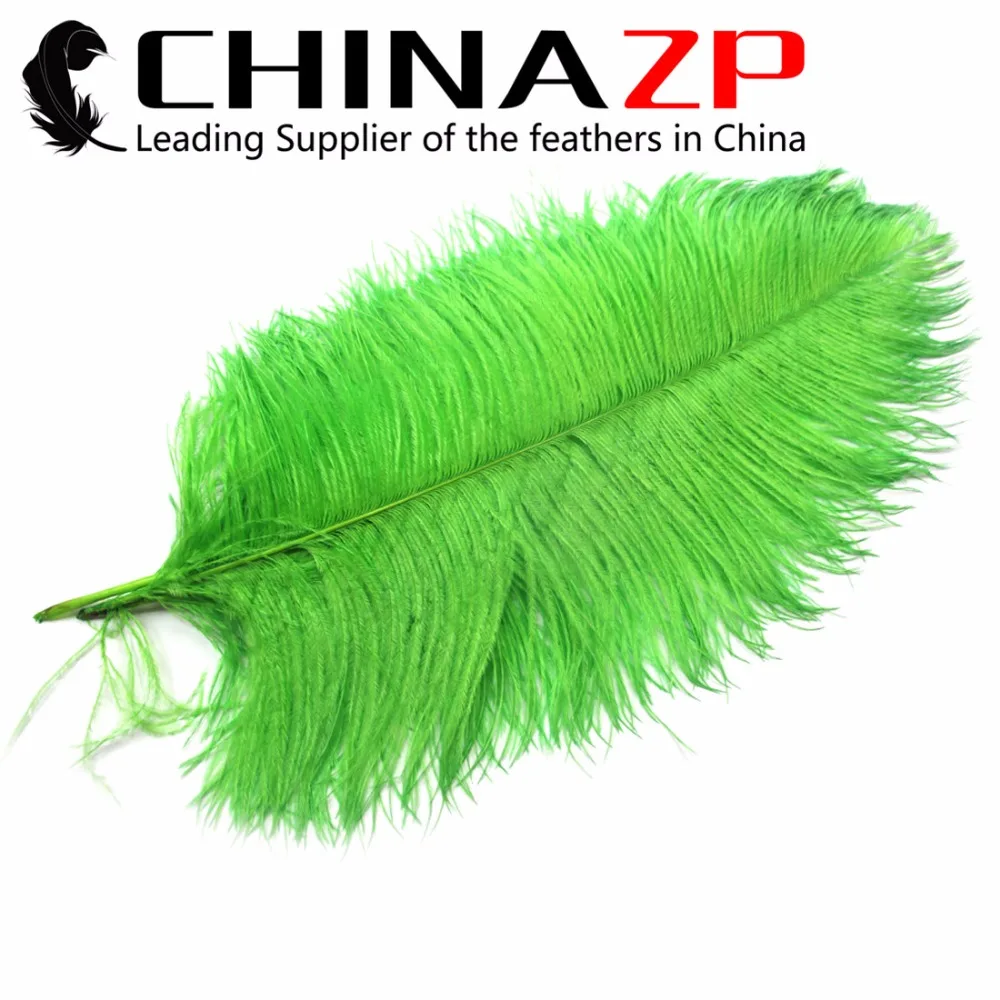 CHINAZP завод 40~ 45 см(16~ 18 дюймов) длина 50 шт./партия выбранный основной качество окрашенный свет зеленые страусиные перья