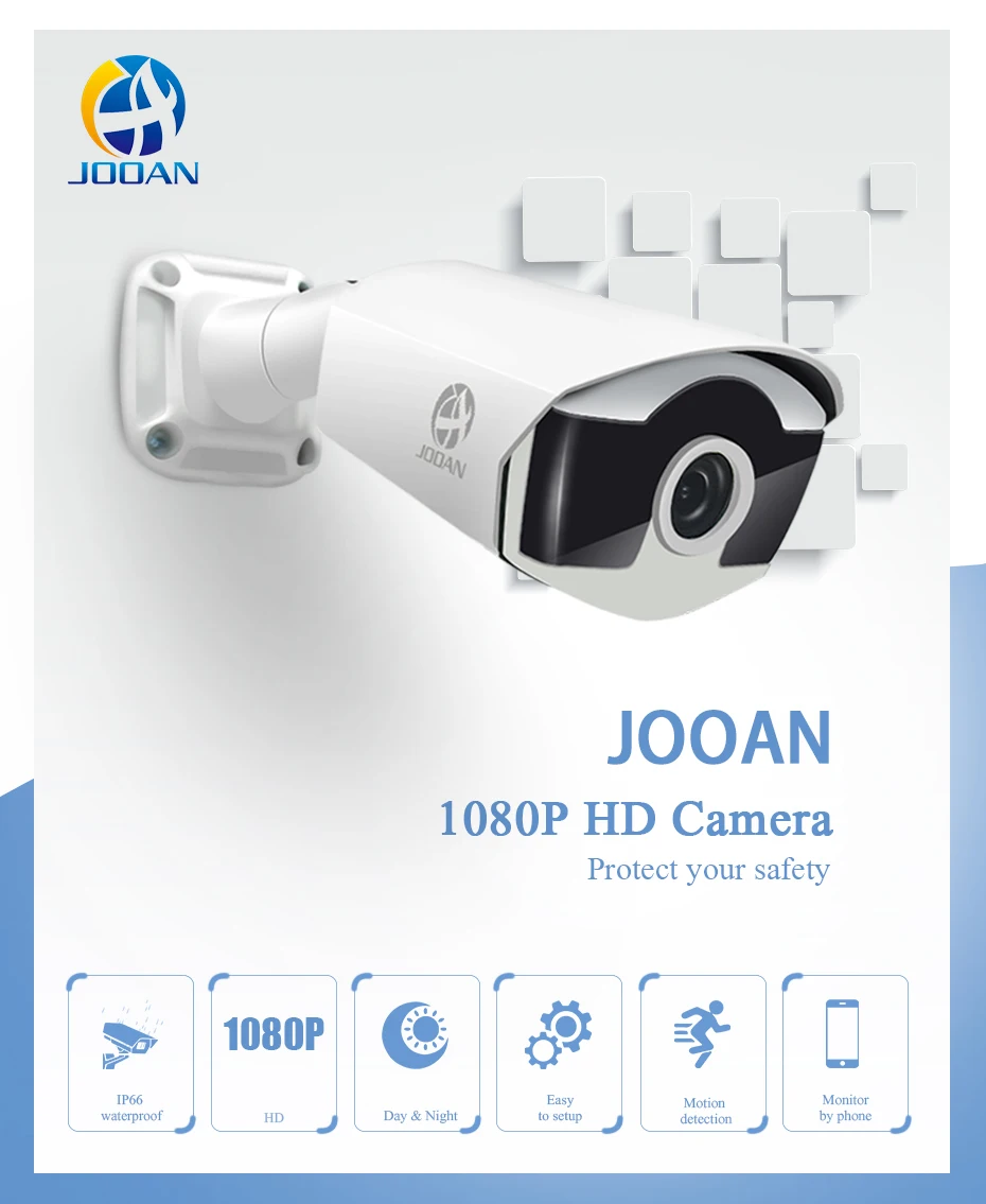 JOOAN уличная камера безопасности AHD 2.0MP 323+ V30E 4 массива светодиодов CCTV камера с OSD меню ночного видения Bullet Camare