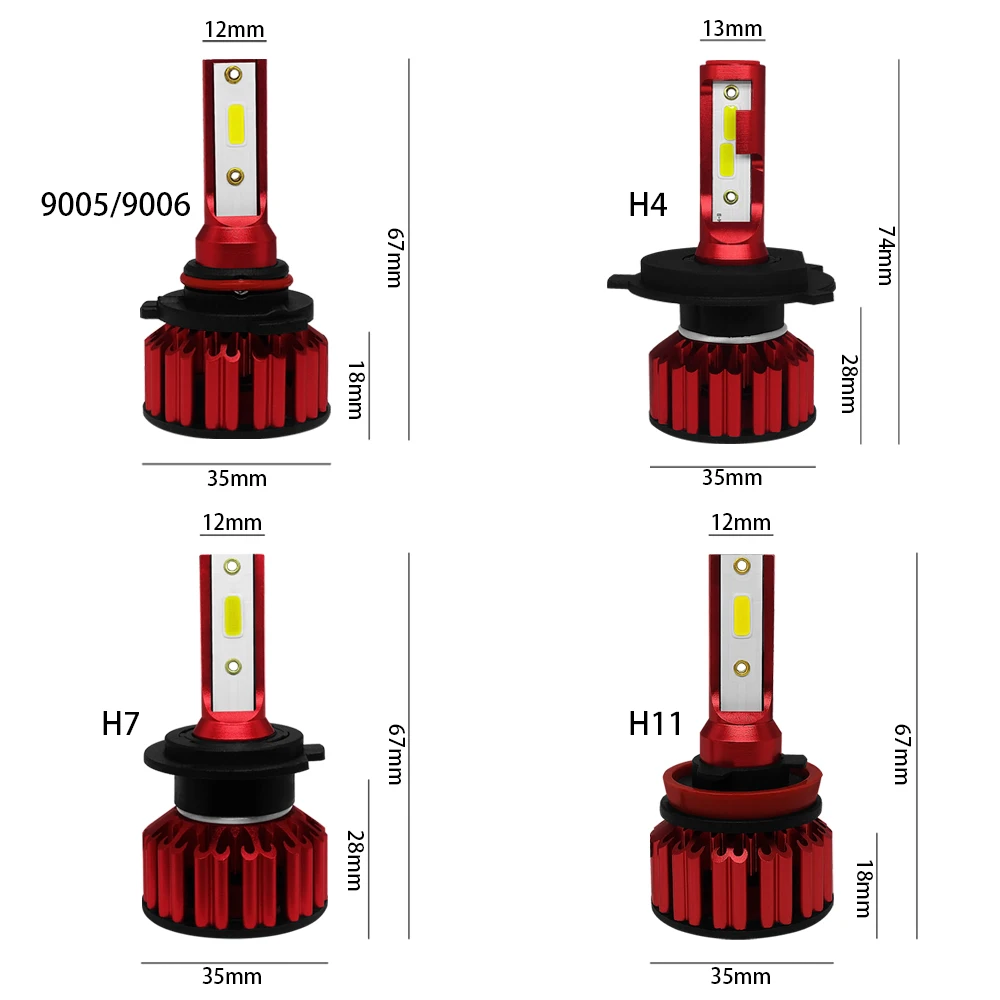

EURS Mini Q6 Car Headlight H7 LED H4 LED Bulbs H11 H10 9005 HB3 9006 HB4 50W 6000LM 6000K 12V 24V Auto Headlamp COB Fog Light