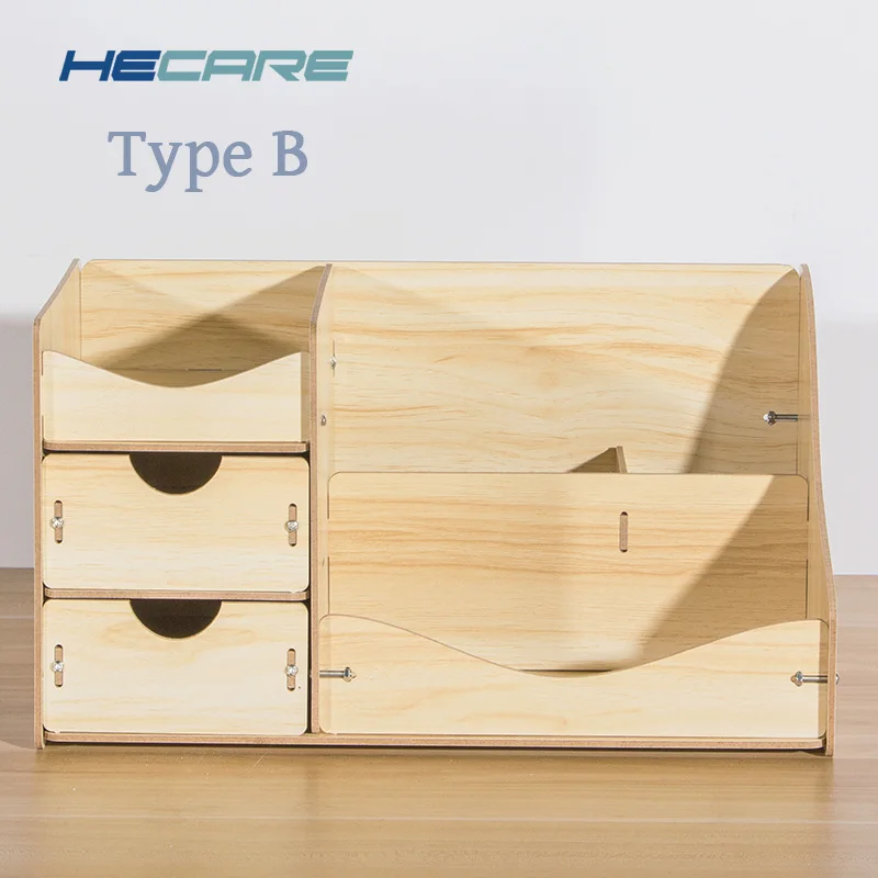 Oak SD51 3 вида стилей, деревянная Экологически чистая деревянная коробка для макияжа, органайзер, большая емкость, косметический Органайзер, для домашнего хранения косметики - Цвет: Oak SD51