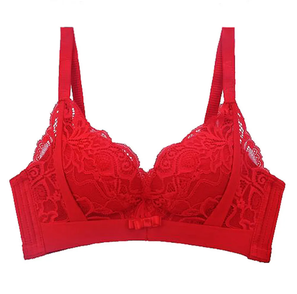 

New Arrival Sexy Floral Women Lace Bra Bralette Unpadded Wire Free Adjustable Underwear Brassiere Transparent Cup Minimizer Bra