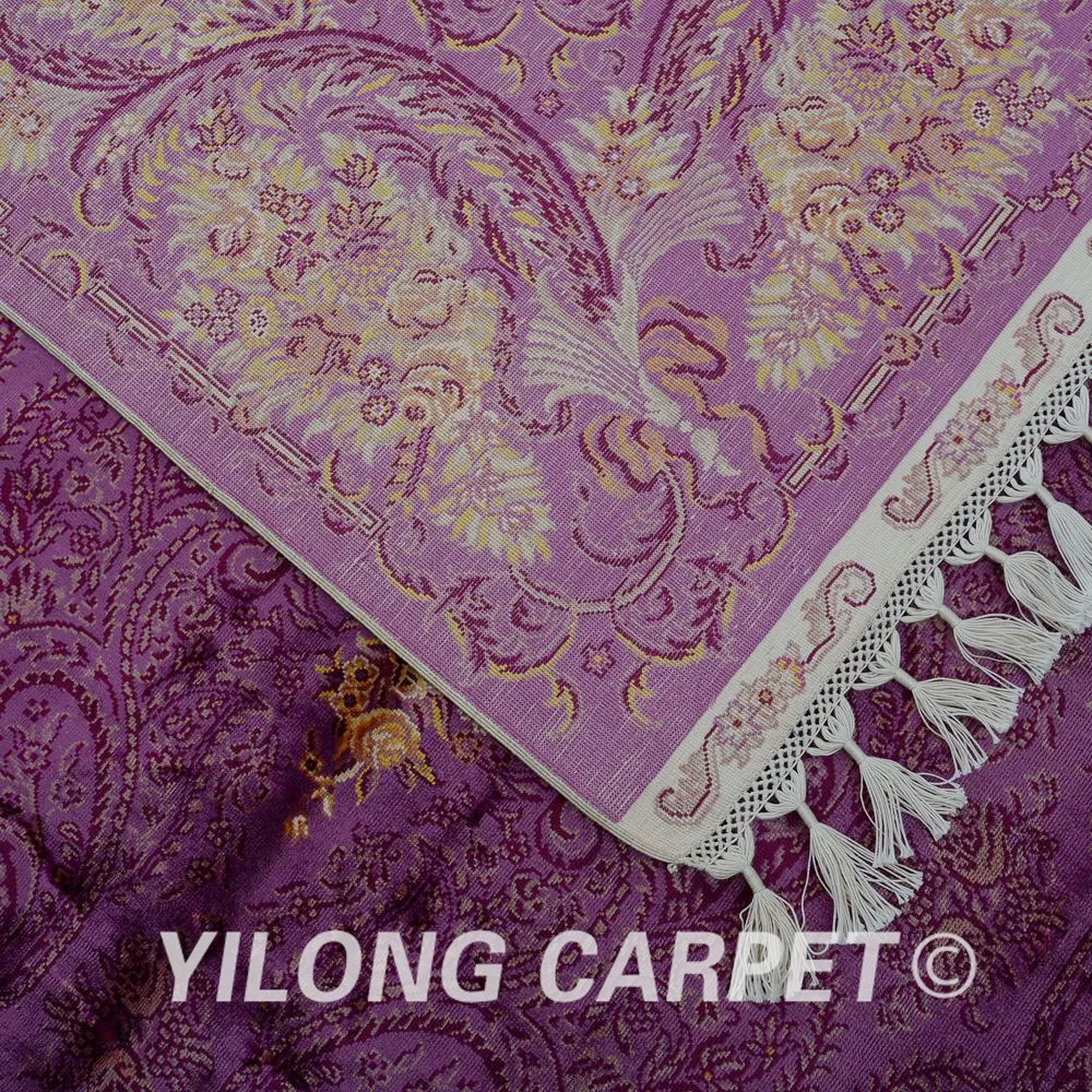 Yilong 5.6'x8.2' Antique handmade Turkish carpet red purple silk rug persian (1838) | Дом и сад