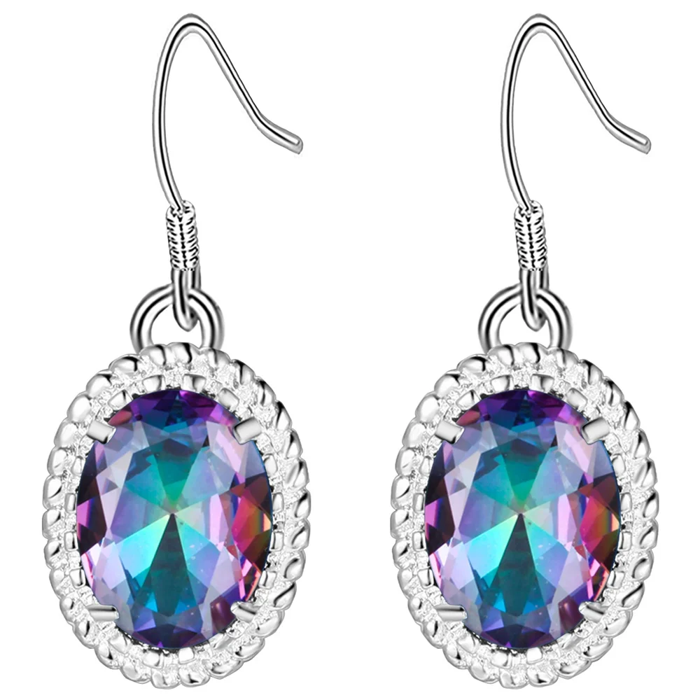 Посеребренные модные серьги в форме чёрного клевера оптом ювелирные изделия