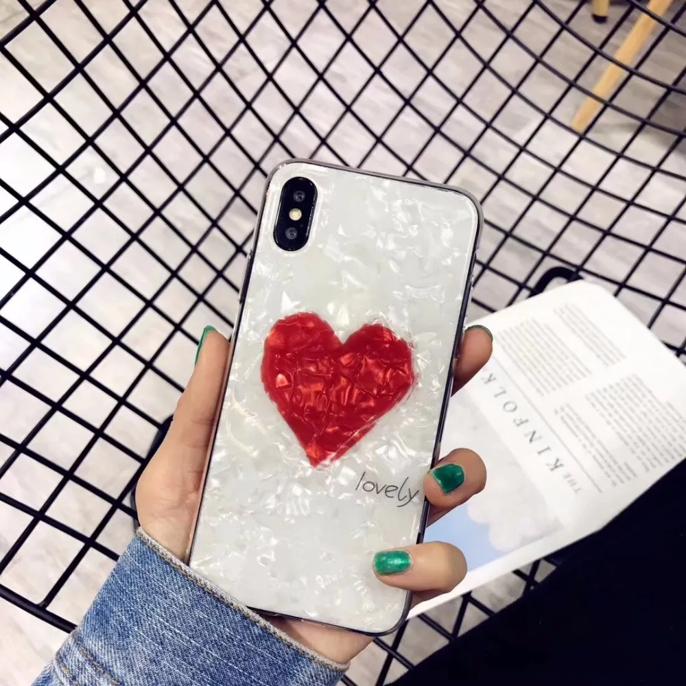AYJ Hot fashion heart-shaped Shell Newest Tpu silicon cover case for iphone 6 Plus 6s p7 7 plus 8 X popular phone |