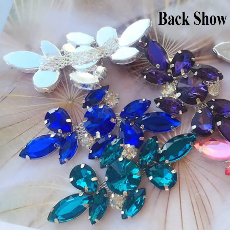 Цветы шитье на модные красивые кристаллы в форме цветов Свадебные стразы