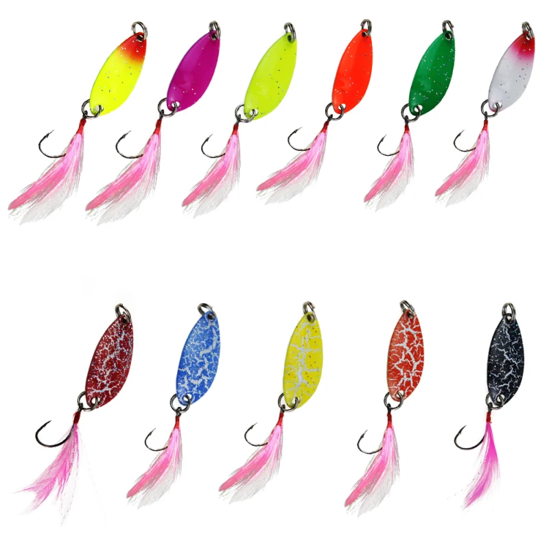 Runature Lure Spoon Trout Fishing Baits Artificial 12pcs/pack 20pcs/pack Tackle Box Metal Casting Jig | Спорт и развлечения