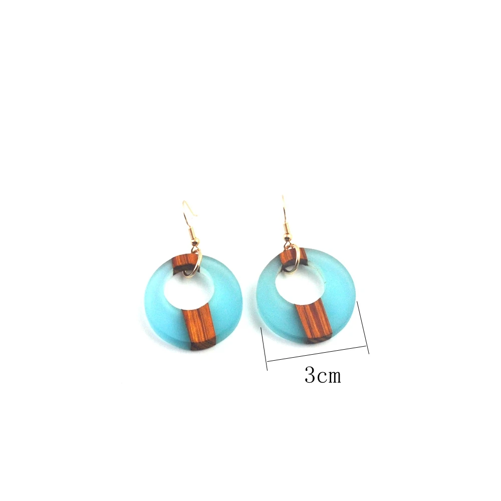 

Handmade Wood Natural Elements Round Earrings Women's Statement Jewelry Gifts