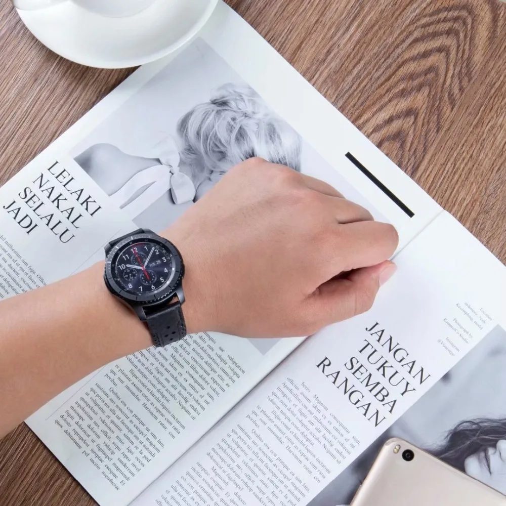 22 мм кожаный ремешок для часов Xiaomi Amazfit Pace Stratos браслет для huawei Watch GT Honor Magic Dream samsung 22 мм браслет
