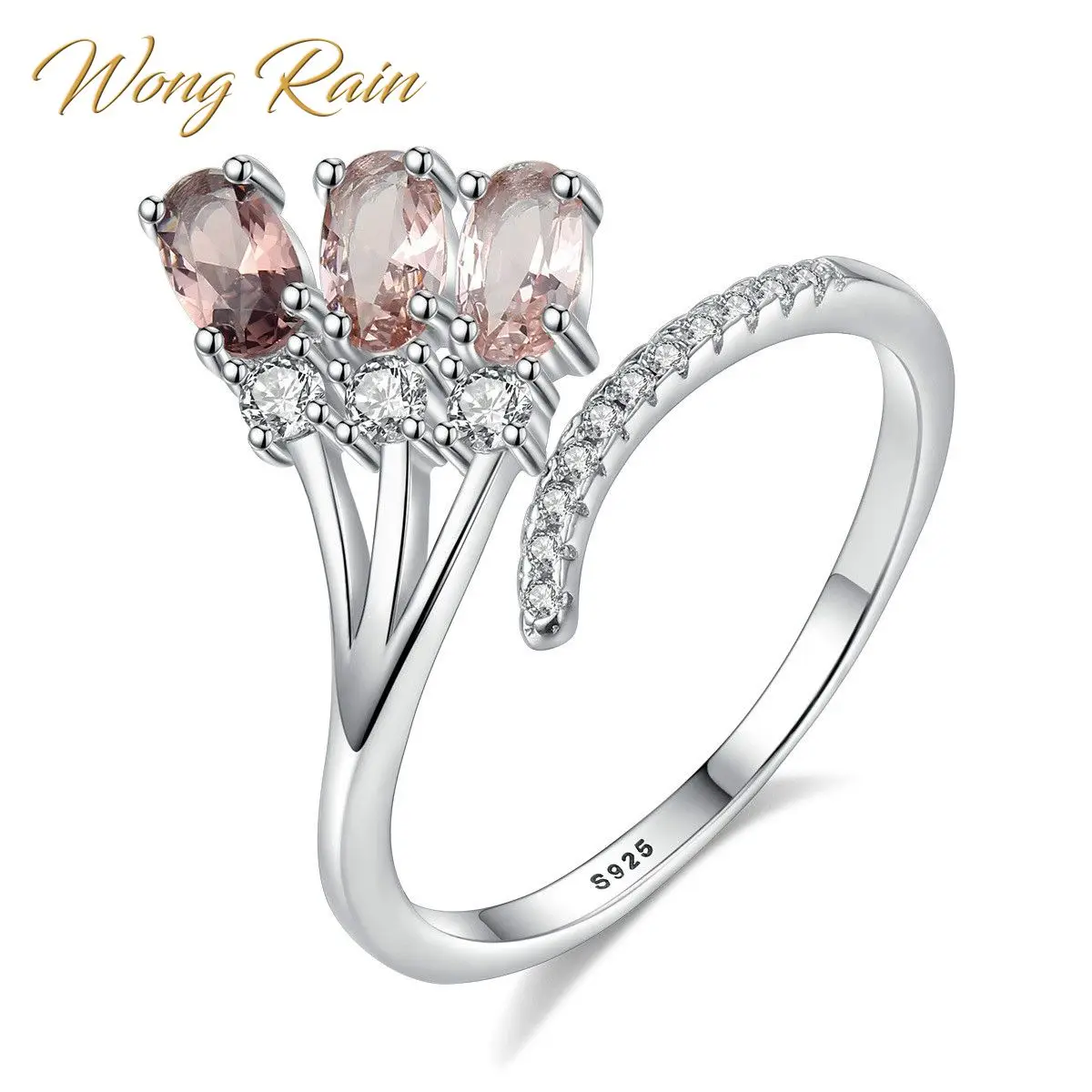 Wong Rain 100% Серебро 925 пробы дымчатый кварц градиентный драгоценный камень