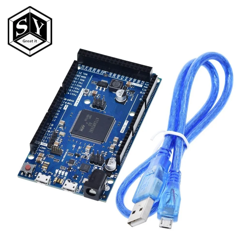 Для arduino Due 2012 R3 ARM версия Главная Управление доска SAM3X8E 32-битный ARM Cortex-M3/Mega2560 R3 Duemilanove с кабелем