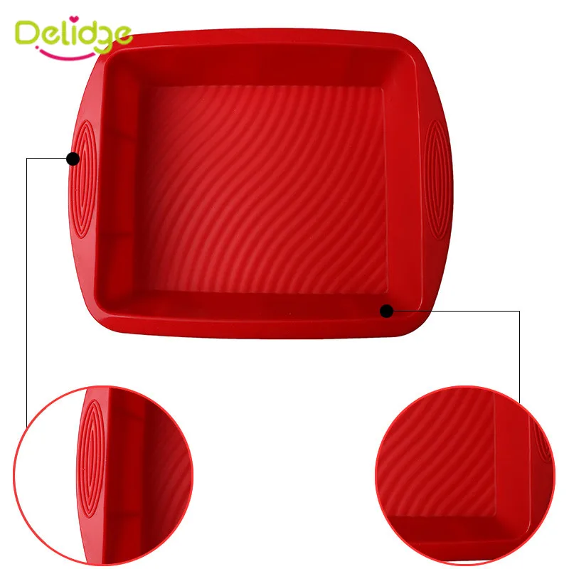 

Delidge 1PC Silicone Cake Mold 3D Large Rectangular Mousse Tray Bread Baking Mould DIY Cake Tools