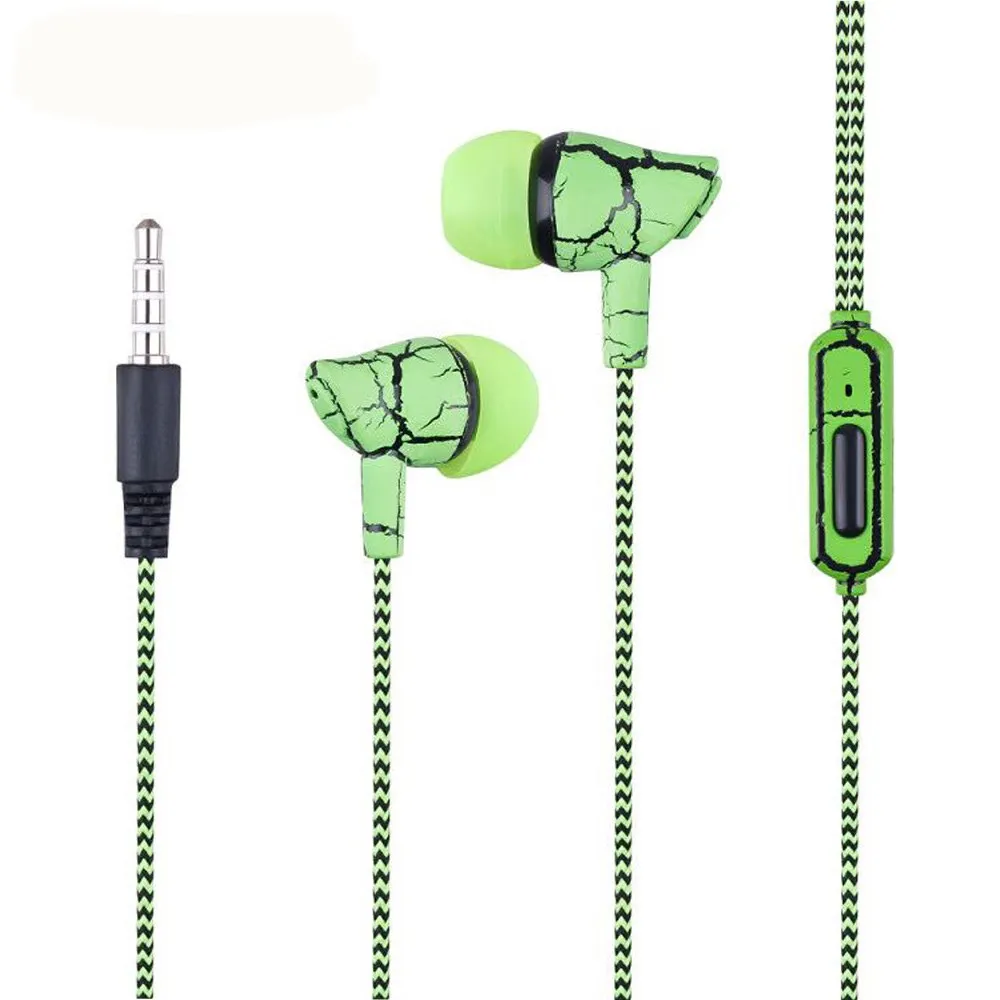 Crack Earphone In-Ear Cloth Line earbuds Stereo Bass Music Earpieces with Mic for iphone LG xiaomi | Электроника