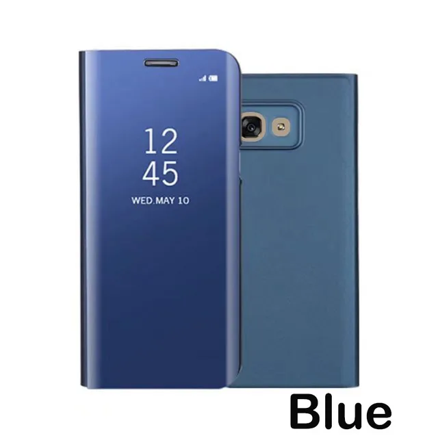 Blue For A5 2017 Зеркальный чехол для samsung Galaxy A5 SM-A520F SMA520F чехол Роскошный кожаный флип смарт-подставка для samsung A5 Fundas - Цвет: Blue For A5 2017