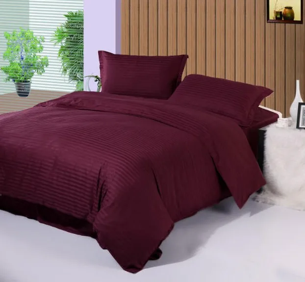 duvet cover set Постельные принадлежности набор хлопка простыни сплошной полосатый верблюд покрывало одеяло пододеяльник кровать в сумке лист белье King Queen размер полный 4 шт - Цвет: duvet cover set
