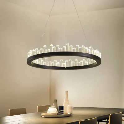 

Brief design modern crystal chandeliers black/Gold hanging lights AC110V 220V lustre dinning room light fixtures bar lamp
