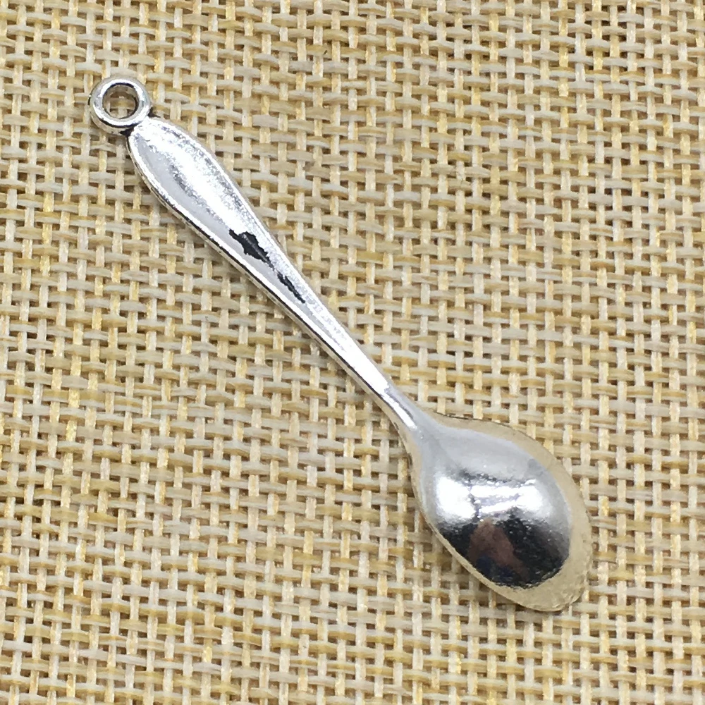 Подвеска ложка в античном стиле серебристого цвета 20 шт.|pendant jewelry findings|charm pendantspoon