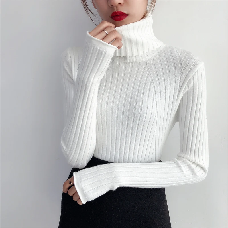 

2018 Thick Warm Women Turtleneck 2018 Winter Women Sweaters And Pullovers Knit Long Sleeve Cashmere Sweater Female Jumper Tops
