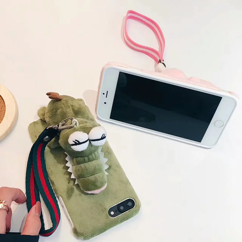 Роскошные гладкие меха зима теплая чехол плюшевые для iphone 8 7 плюс 6 6s 3d пушистый