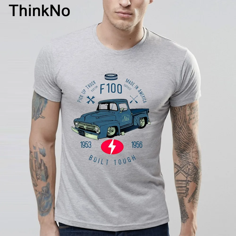 Мужская жесткая футболка с автомобилем F100 S 5XL 100% хлопковая футболка|Мужские