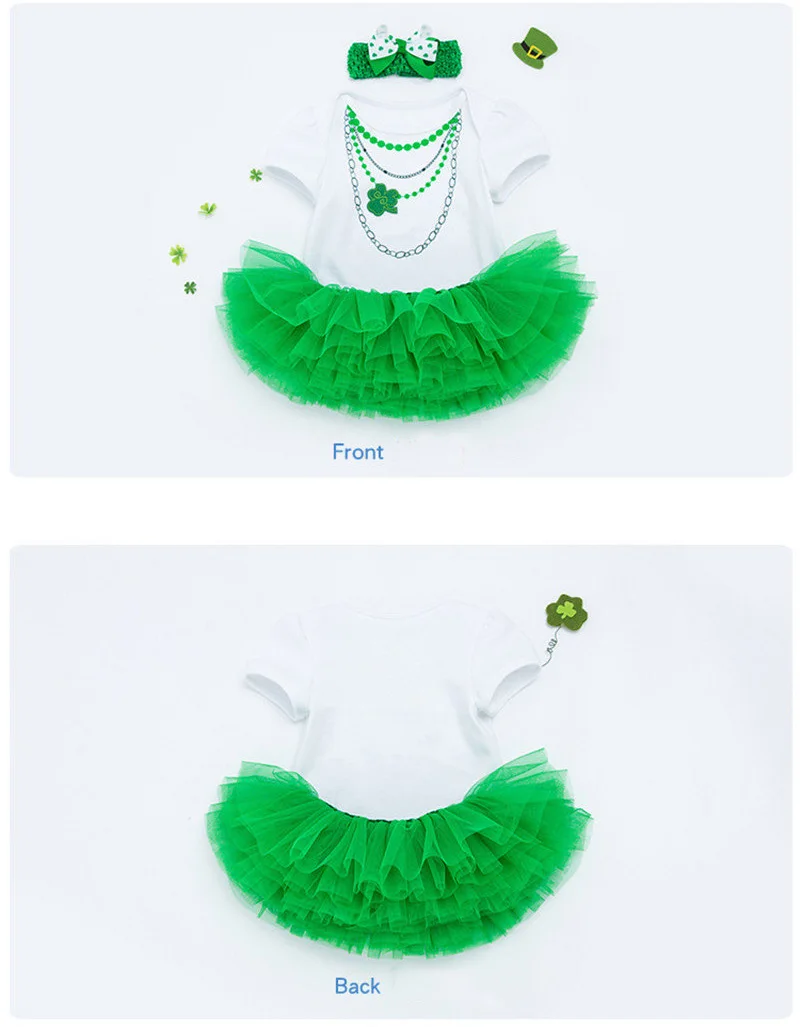 NPK Reborn Doll Clothes зеленое и белое платье костюм подходит для 22 дюймов или 55 см модная