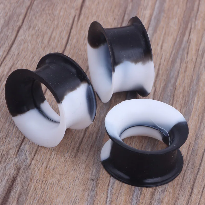 Мягкие силиконовые ушные отверстия черные белые разноцветные туннели для тела