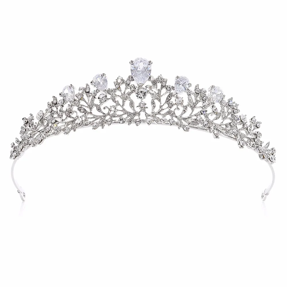 Bride Crown Zircon Luxury Wedding Hair Accessories for Women Tiara Elegant Jewelry Headwear Princess | Украшения и аксессуары
