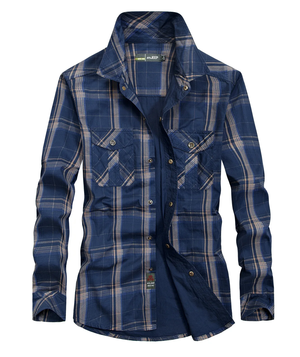 blue M-5XL Men Outdoor Spring Summer Climbing Hiking Camping Long Sleeve Top Mail Pure Cotton Working Clothes Fishing Overalls Shirt - Цвет: blue