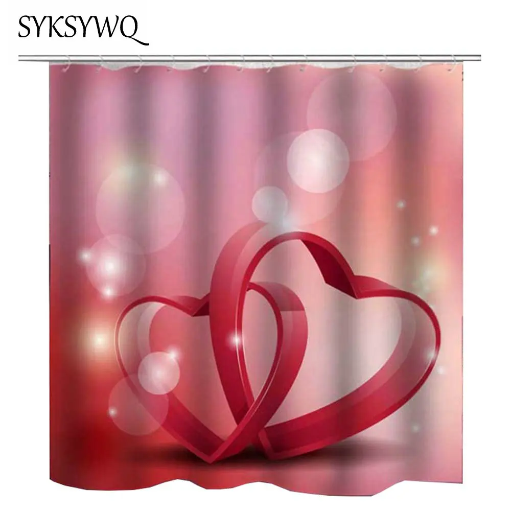 Новинка 2019 занавеска для душа на День святого Валентина розовая