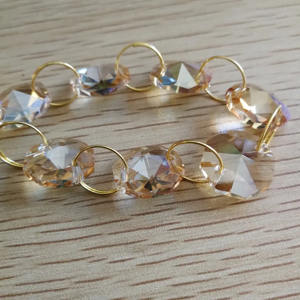 14 мм 5 метров Хрустальная гирлянда цвета шампанского для рождественских елок