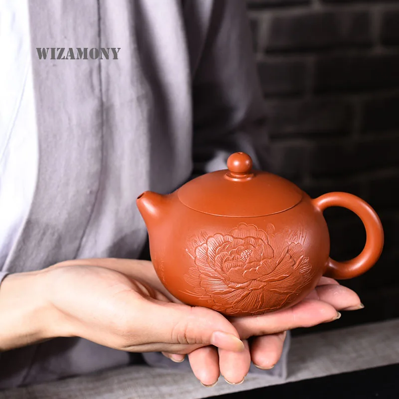 Чайный чайник WIZAMONY керамический из сиреневой глины и пиона 240 куб. См|pot tea|potted