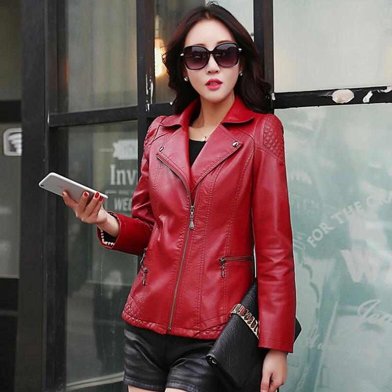 Новинка 2017 Весна и осень новые женские Искусственная кожа женщин короткий