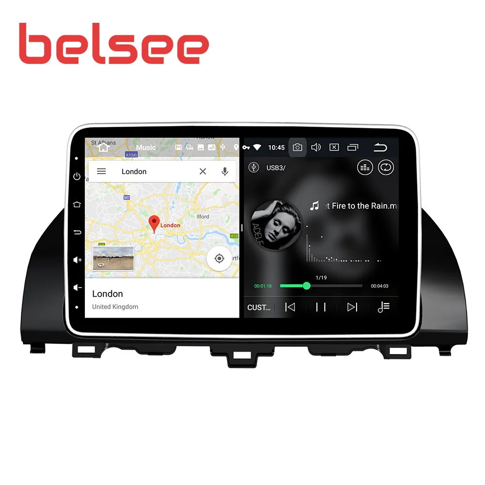 Belsee для Honda Accord 10th Android 9,0 автомобильный радиоприемник стерео ips экран 4 Гб 64 Гб 8 ядерный автомобильное радио с GPS навигацией аудио плеер