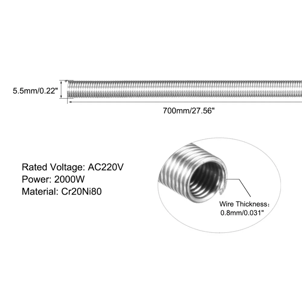 Uxcell 5 шт. 8x560 мм 5x700 6.3x820mm катушка нагревательного элемента проволочная печь