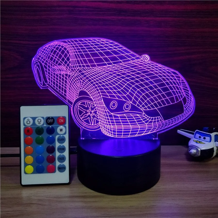 Хит 2019 светодиодный ночник 3D визуальные настольные лампы с 7 меняющимися цветами