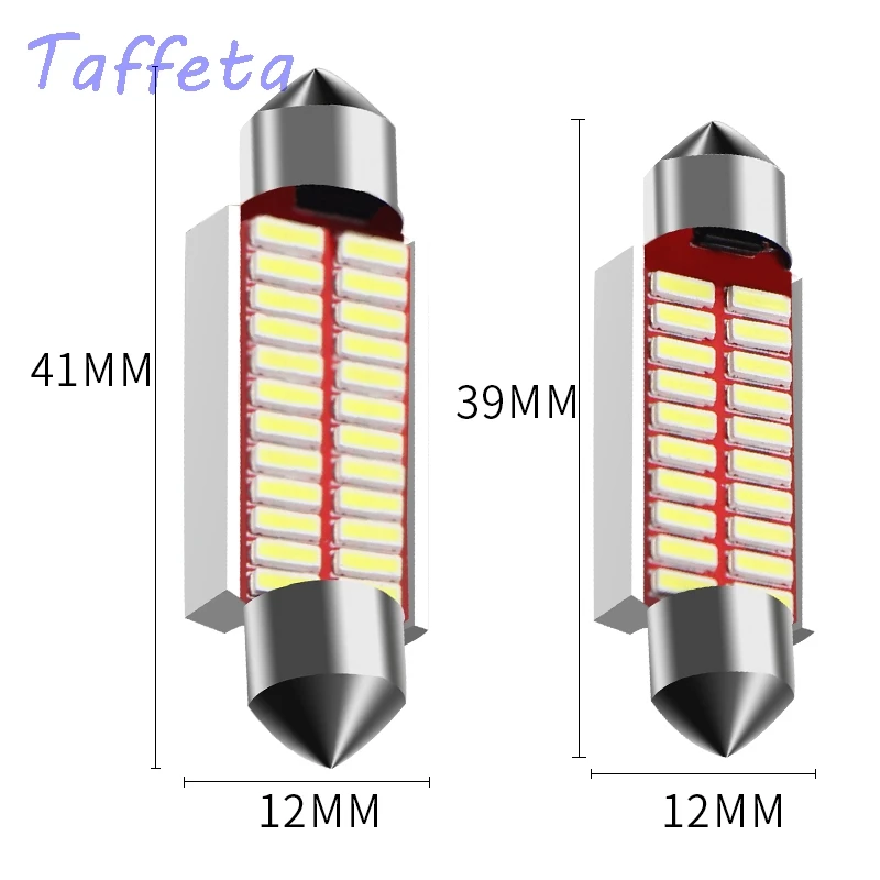 1pcs 31mm 36mm 39mm 42mm C5W C10W Super Bright 4014 SMD Car LED Festoon Light Canbus Error Free Interior Doom Lamp Bulb - купить по