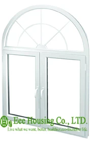 

Morden White Arched casement window for apartment, arch upvc window with double glazing, economical arch top windows