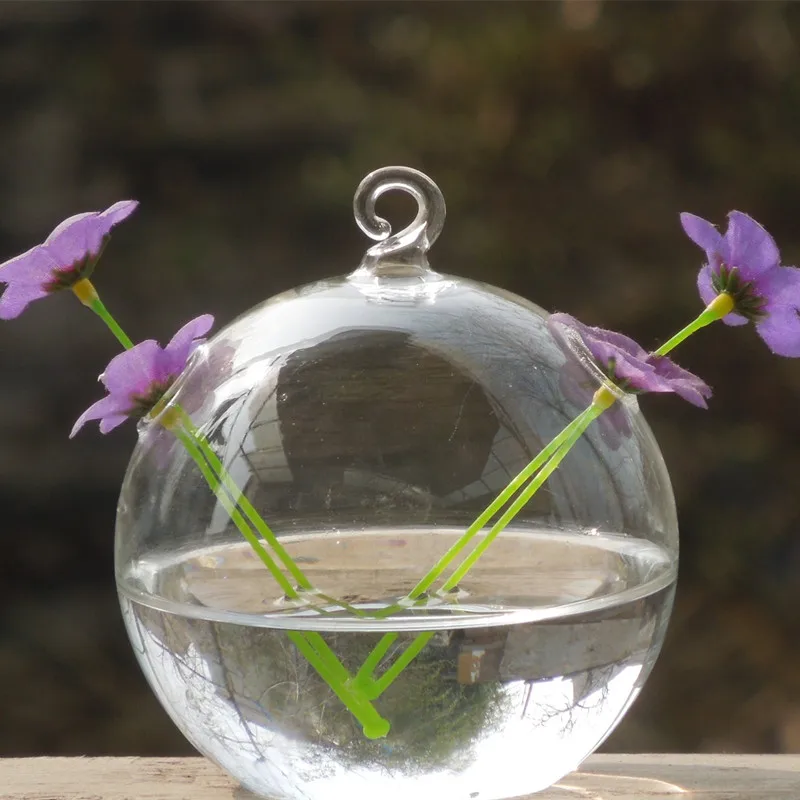 Диаметр = 8 см маленький размер подвесной стеклянный террариум фотообои с двумя