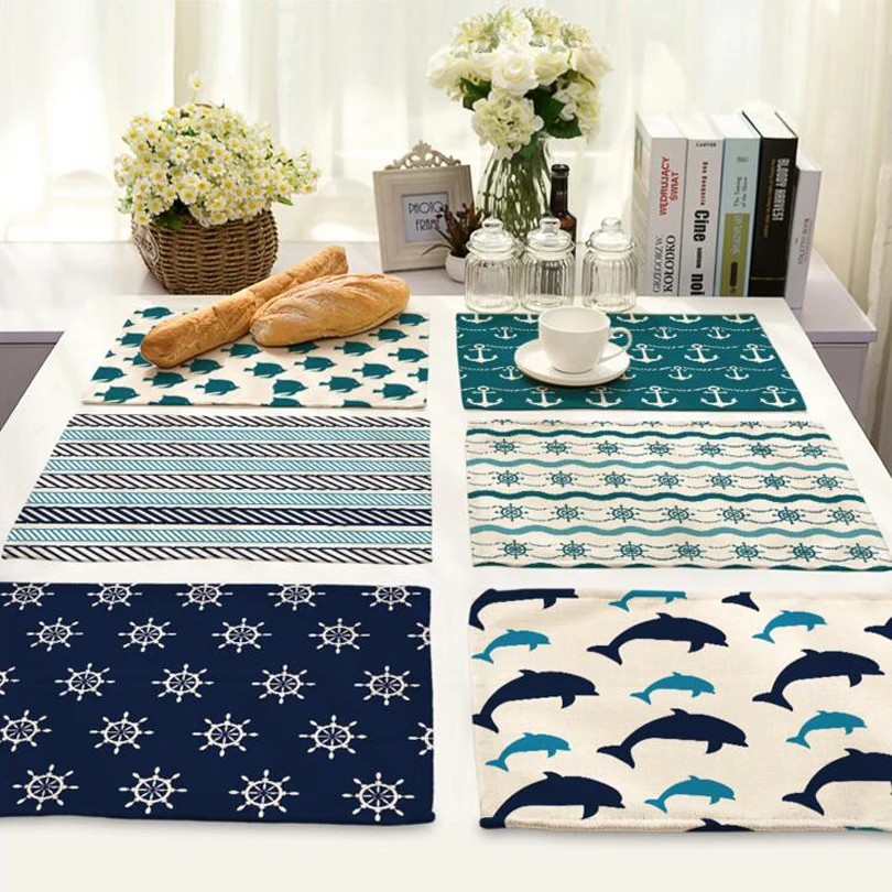 

Mediterranean placemat Fabric coaster Kitchen Posavasos Table decoration mat Onderzetters Manteles individuales H229